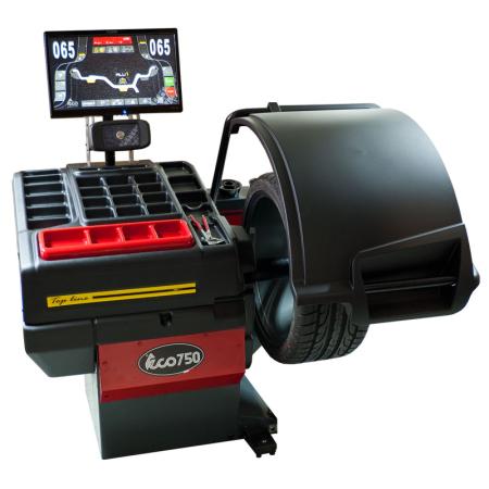 Touchscreen wielbalancer met lasermeting en automatische wielopspanning