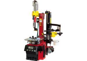 Automatische bandenwisselaar met LeverLess kop (geïntegreerde bandenlepel). De kop kantelt pneumatisch bediend achterover. Met behulp van de automatische TPH hulparm (gepatenteerd!) demonteer je heel eenvoudig de onderste hiel!