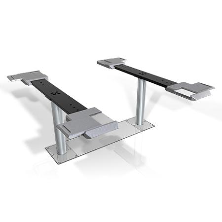 Stempelhefbrug met antislip aluminium oppervlak en 3.500 Kg hefvermogen