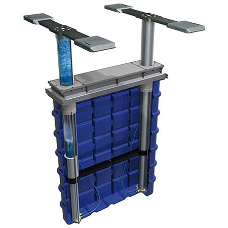 Stempelhefbruggen die werken op alleen water en lucht. Bij de Aqualift is geen olie en elektronika nodig. De meest duurzame en milieuvrindelijke oplossing.