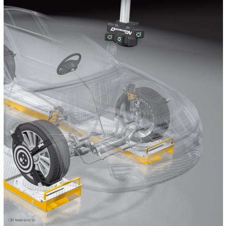 Revolutionair 3D uitlijn systeem zonder bewegende camera's. De camera's hangen in de lucht, en niet aan de brug, auto of aan de vloer. Enkel targets aan de wielen gecombineerd met de HOT klemmen maken dit de snelste uitlijnoplossing!