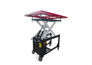 Platform om accupakketten zeer precies en beheerst te kunnen monteren en demonteren